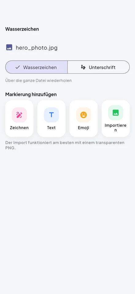 Wandl – Wasserzeichen oder Unterschrift platzieren
