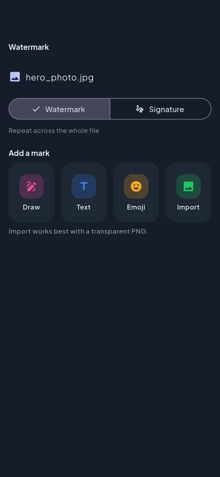 Wandl – place a watermark or signature